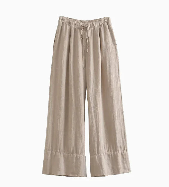 The Effortless Muse: Premium Linen Jacket &amp; Wide-Leg Pants Set