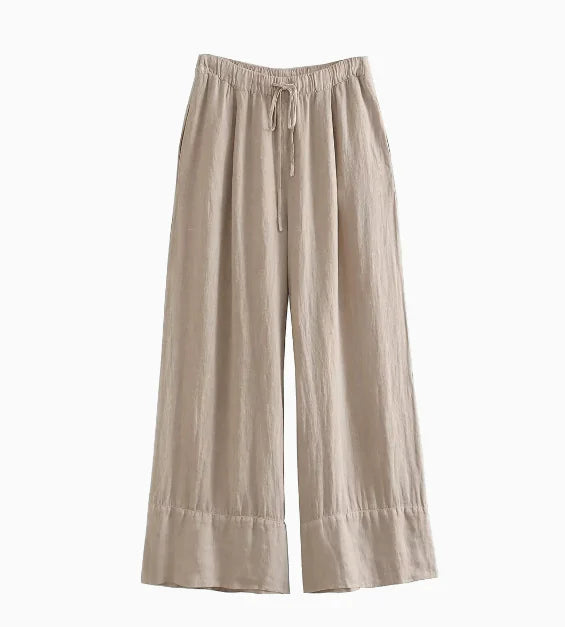 The Effortless Muse: Premium Linen Jacket &amp; Wide-Leg Pants Set